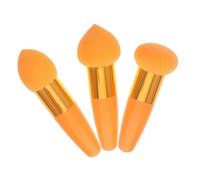 CIYODO 3pcs Makeup Sponge with Handle for Dry Wet Use Premium Latex Cosmetic Blending Puff Pens for Foundation Concealer Powder Application Washable Face Puff Brushes for Women