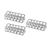 CIYODO 3pcs Makeup Storage Boxes Slot Lipstick Holder Organizer Compact Transparent Cosmetic Display Case for Desk Portable and Space-saving Container