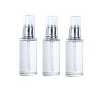 CIYODO 3Pcs Portable Empty Pump Cosmetic Bottles Silver and White Press Lotion Dispenser for Travel Essential Oils Nail Oil and Perfume Storage