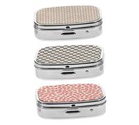 CIYODO 3Pcs Portable Medicine Organizer Case with Compartments Lightweight Compact Metal Pill Box for Travel and Outdoor Use Secure Seal Holder for Vitamins and Tablets