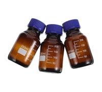 CIYODO 3pcs Reagent Bottles Glass Storage Bottles 250ml Brown Ultraviolet Protection Chemical Stability for Chemical Laboratories