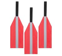 CIYODO 3pcs Red Kayak Safety Flag for Towing Trips, Foldable Oxford Cloth | High Visibility Warning Marker, Portable and Break Resistant, for Kayak or Truck Use on Water and Land