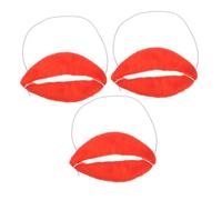 CIYODO 3pcs Red Large Mouth Lip Prank Set for April Fool's Day, Funny Replaceable Clown Props for Cosplay and Carnival Performance