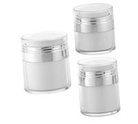 CIYODO 3pcs Refillable Airless Cosmetic Cream Bottles with Vacuum Pump Jars Lotion Containers for Mineral Makeup Lip Balm Ointment Storage Portable