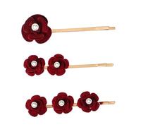 CIYODO 3pcs Rose Flower Hair Clips with Plastic Pearls Lightweight Hair Barrettes for Women Teens Wedding Romantic Elegant