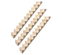 CIYODO 3Pcs Scale Dollhouse Furniture Unpainted Wooden Staircase Model Pre Assembled Steps for Creative Play and Educational Scenes No Handrail Dollhouse Accessories