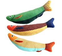 CIYODO 3pcs Self-amusing Catnip Toys Interactive Cat Exercise Ball Bright Fish Design for Indoor Play