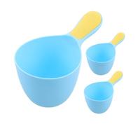 CIYODO 3pcs Shampoo Rinse Cups with Antislip Ergonomic Handle for Newborn Bathing Reusable Plastic Water Ladle for Gentle Hair Washing and Multi-use Cleaning Tasks