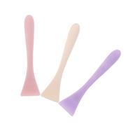 CIYODO 3pcs Silicone Face Mask Brush for Smooth Application Reusable Facial Mud Mask Applicator Spatula in Purple White Pink Multipurpose Silicone Scrubber for Exfoliating Massaging