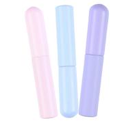 CIYODO 3pcs Silicone Lip Brush with Cover Gentle Lip Concealer Applicator for Women Portable Round Head Makeup Tool for Lipstick and Cream Mask Application Skin-friendly Colors