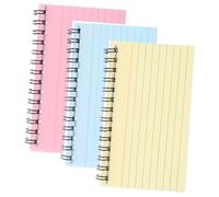 CIYODO 3pcs Spiral Notepads with Lined Index Cards Small Note Cards for Study Office School Lightweight and Portable Planning Notepads with Easy Tear Off Pages Pink Yellow Blue