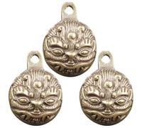 CIYODO 3pcs Vintage Brass Bell Pendants with Animal Pattern, Suitable for Holiday Decoration and DIY Crafts, for Window or Christmas Tree Ornament in Festival Traditions
