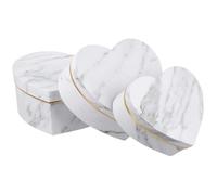 CIYODO 3pcs White Marble Heart-Shaped Storage Boxes Set, Candy and Present Packing Containers, Valentine’s Day Packaging and Organization Boxes