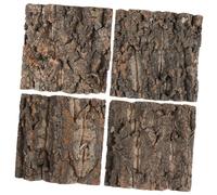 CIYODO 4 Pack Cork Bark Decor for Fish Tank Plant Aquarium Background Reptile Tank Lizard Gecko Mat