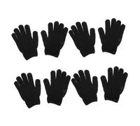 CIYODO 4 Pairs Exfoliating Gloves Body Scrubber Deep Cleansing Bath Mitts for Men and Women Polyester Material Gentle Skin Scrub Gloves with Five Fingers Design for Dead Skin Removal and