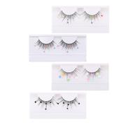 CIYODO 4 Pairs Glitter Sequin False Eyelashes Heart Butterfly Flower Design Thick Long Fake Lashes for Women Party Cosplay Daily Wear
