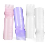 CIYODO 4 Pcs Reusable Hair Dye Applicator Bottles with Root Comb Design for Precise Hair Coloring Bleaching and Care Easy Squeeze Multi-purpose Oil and Conditioner Dispensers for Home and