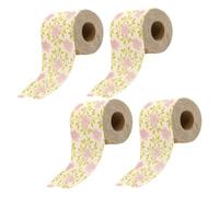CIYODO 4 Rolls Floral Pattern Toilet Paper Roll Creative Rose Print Bathroom Tissue for Holiday Decoration Practical and Decorative Ply Napkins for Festive Bathroom Use and Home Decor