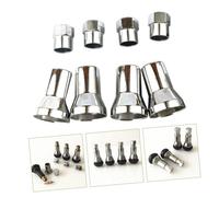 CIYODO 4 Sets Aluminum Alloy Tire Valve Stem Caps and Chrome Sleeves Corrosion Resistant Replacement Covers for Tpms Easy Installation for American Cars and Trucks