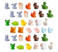 CIYODO 45Pcs Mini Resin Animal Figurines Set - Small Frog, Sheep, Duck, Elephant Micro Landscape Ornaments for Fairy Garden, Dollhouse Miniature Animals Decoration, DIY Craft Accessories