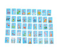 CIYODO 45pcs Thai Language Flash Cards for 1-4 Years Early Education Picture Cards Learning Materials Home Study Tool