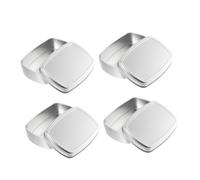 CIYODO 4pcs Aluminum Soap Boxes Lightweight Portable Cosmetic Cream Containers with Tightly Sealed Spiral Caps for Travel Outdoor Bathroom Storage