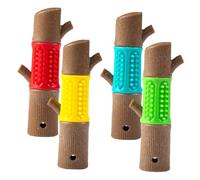 CIYODO 4pcs Bamboo Dog Teething Toy for Puppies Dogs Interactive Chewing Toy Crinkle Sound Teether for Healthy Molars