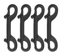 CIYODO 4pcs Black Double End Snap Hooks for Pet Leash Heavy Duty Metal Bolt Clips with Safety Trigger Clasps Ergonomic Grip for Collar Connection Multipurpose Dual-ended Dog Leash