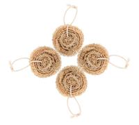 CIYODO 4pcs Brown Loofah Dishwashing Sponges Set, Lightweight and Breathable Natural Loofah Sponge Scrubbers for Kitchen Cleaning and Dish Washing