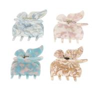 CIYODO 4pcs Butterflies Claw Hair Clips for Women Non-slip Jaw Clamp Elegant Multi-color Blue Floral Pattern Stylish Hair Accessories for Charming Hairstyles