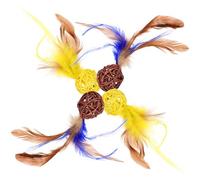 CIYODO 4pcs Cat Indoor Rattan Balls for Cats with Bell Interactive Woven Rattan Teaser Balls Suitable for Small Medium and Large Colorful Kitten Play Supplies