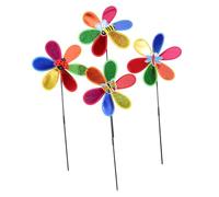 CIYODO 4pcs Colorful Garden Pinwheel Decor Spinners Outdoor Windmill Decorations for Lawn Patio Party Garden Ornament Assorted style