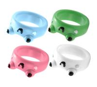 CIYODO 4Pcs Cute Rings Adorable Resin Rings for Daily Wear Cosplay and Fashion Unique Stackable Jewelry for Women and Frog Lovers