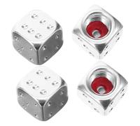 CIYODO 4pcs Dice Style Tire Valve Stem Caps Leak Valve Covers for Cars and Trucks with Unique Design Easy to Install and Replace Compatible with Vehicle Models