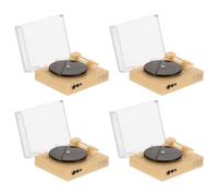 CIYODO 4pcs Dollhouse Miniature Cd Player: Diy Tiny Record Player Model For Living Room And Bedroom - Miniature House Furniture Decor