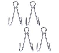 CIYODO 4pcs Double-end Diving Hook Stainless Steel Scuba Reef Clip Heavy Duty Hardware for Underwater Drift and Accessory Securing