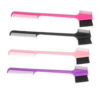 CIYODO 4pcs Double-ended Eyebrow Brush with Eyelash Comb High-low Tooth Design Makeup Accessory for Precise Eyebrow Grooming and Lash Care Practical Multi-color Tools for Daily Use and