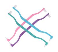 CIYODO 4Pcs Double-Headed Orthodontic Toothbrushes Wear-Resistant Interdental Cleaning Brushes for Braces and Oral Dead Angles with Portable Design in Green Blue Pink Purple