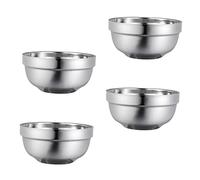 CIYODO 4pcs Double Layer Stainless Steel Soup Bowls with Vacuum Insulation Hot Rice Bowls for Family Dinnerware and Use Non Slip Base