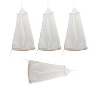 CIYODO 4pcs Dust-proof Storage Bag Wig Storage Polyester Bags Wigs Storage Wig Travel Bags Polyester Hair Extension Drawstring Mesh for Travel Beige