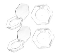 CIYODO 4pcs Empty Eyeshadow Pans Small Hexagonal Cosmetic Containers Reusable Makeup Palette Pans for Lip Balm Storage Portable Travel-friendly