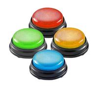 CIYODO 4pcs Game Answer Buttons with Sound Quiz Buzzers for Classroom Trivia and Game Night Activities Educational Reaction Training Set