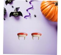 CIYODO 4pcs Halloween Vampire Teeth Prosthetic Fangs Reusable Horror Costume Accessories for Cosplay Parties Spooky Trick Treat Props for Adults