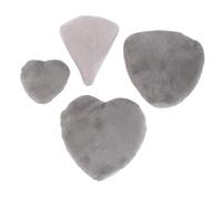 CIYODO 4pcs High Density Cotton Makeup Powder Puff with Strap Heart Shaped Fan Shape Cosmetic Applicators for Loose Powder Application Gray
