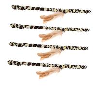 CIYODO 4pcs Interactive Cat Teaser Kitten Accessory with Leopard Heads for Indoor Play Stimulates Hunting Instinct and Enhances Cat Mental Health Fun Household