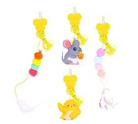 CIYODO 4Pcs Interactive Teasing for Cats Funny Self Play Teasers with Felt Designs Engaging Pet Amusement Stimulates Hunting Instincts for Home Play
