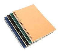 CIYODO 4pcs Kraft Paper Notebooks Coil Bound Writing Notepads with Pages Each Lightweight Planning Handbooks for Students and Home Use Practical Organizers for Note Taking and Scheduling