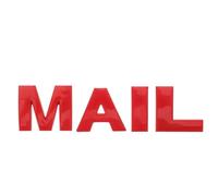 CIYODO 4pcs Mail Letters Decal: Stainless Steel 3D Red Alphabet Stickers for Mailbox and Outgoing Mail Sign - Easy DIY for Office, Business, and Seasonal Décor