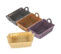 CIYODO 4pcs Mini Basket Model Dollhouse Doll House Mini Home Small Wicker Basket Resin