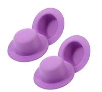 CIYODO 4Pcs Mini Snowman Hats for Crafts Lavender Purple Miniature Top Hats DIY Hair Accessories Clips for Doll Decorations and Holiday Crafting
